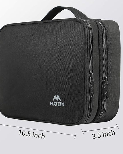 MATEIN Electronics Organizer Travel Case, Water Resistant Cable Organizer Bag for Travel Essentials, Gifts for Men, Storage Bag for Camera Accessories, Phone, Cord & Tablet, Black
