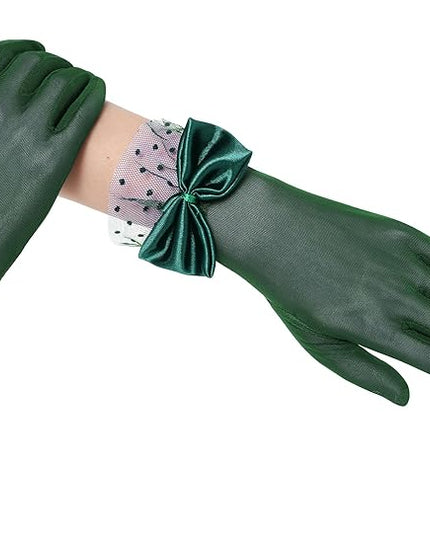 BABEYOND Lace Gloves for Women - Bow Short Prom Gloves Evening Elegant Accessories for Wedding Opera Party