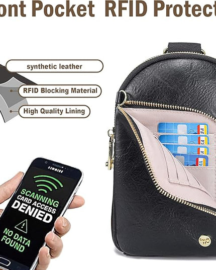 INICAT RFID Blocking Sling Bag Anti Theft Crossbody Bags Women Valentine's Day Gifts Travel Purses Vegan Leather