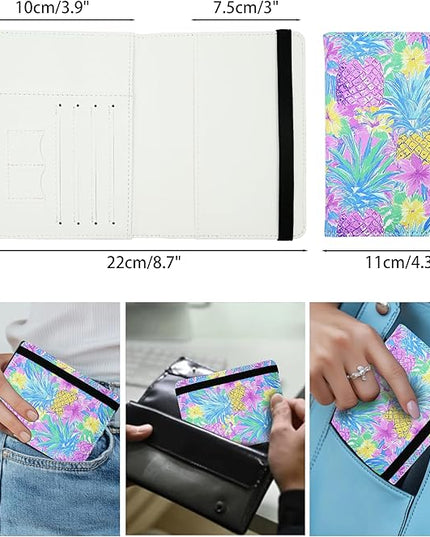 Tropical Pineapple Passport Holder for Women and Men PU Leather Passport Cover for Travel