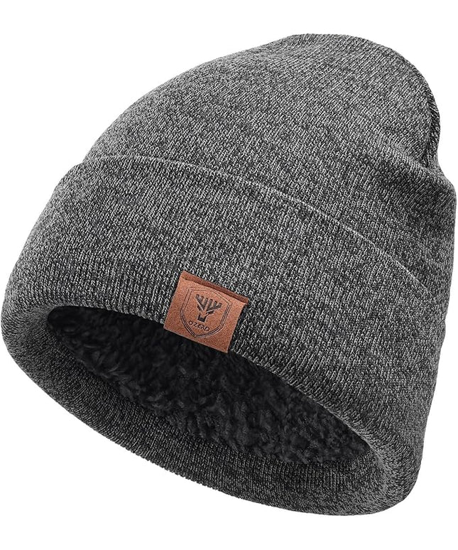 OZERO Winter Beanie Daily Hat - Thermal Polar Fleece Ski Stocking Skull Cap for Men and Women