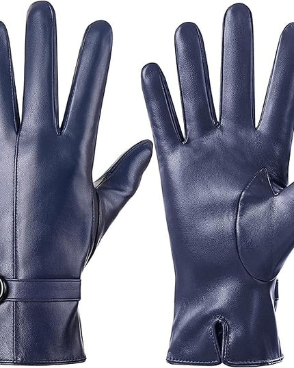 Dsane Womens Winter Leather Gloves Touchscreen Texting Warm Driving Lambskin Gloves for Christmas Gifts