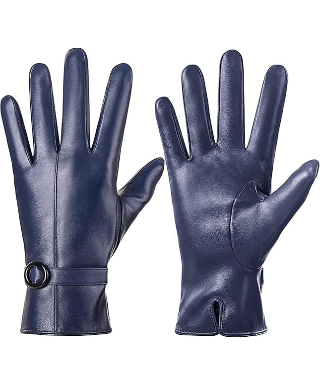 Dsane Womens Winter Leather Gloves Touchscreen Texting Warm Driving Lambskin Gloves for Christmas Gifts