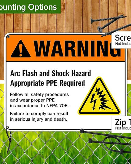 Warning Arc Flash And Shock Hazard Appropriate PPE Required Sign, 24x30 Inches, Rust Free .063 Aluminum, Fade Resistant, Made in USA by My Sign Center