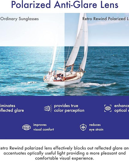 Retro Rewind Polarized Sunglasses for Men and Women - UV Protection Classic Sun Glasses