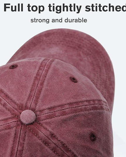 HH HOFNEN Men Women Washed Distressed Twill Cotton Baseball Cap Vintage Adjustable Dad Hat