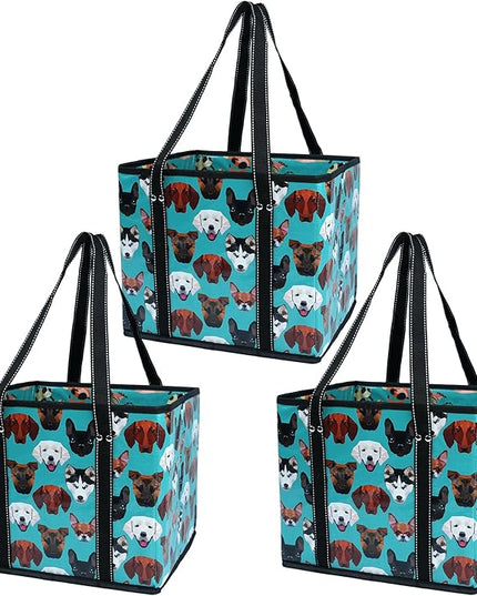 BeeGreen Large Waterproof Reusable Bags Christmas Heavy Duty Shopping Tote for Groceries Pool Gift with Webbing Handles