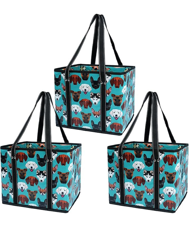 BeeGreen Large Waterproof Reusable Bags Christmas Heavy Duty Shopping Tote for Groceries Pool Gift with Webbing Handles
