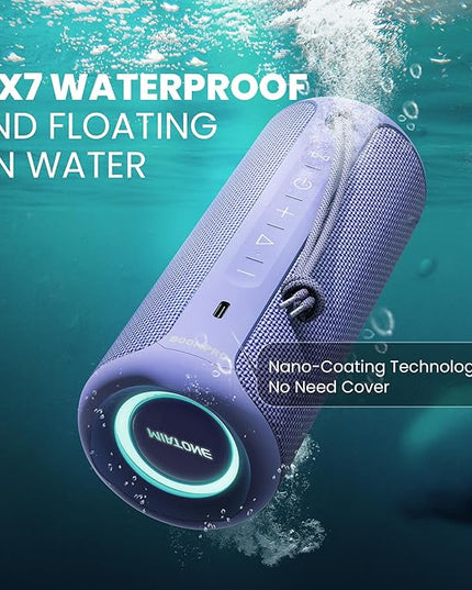 MIATONE Portable Bluetooth Speaker 36W Stereo Sound Bass Boost, 24H Playtime, Bluetooth 5.3 TWS Pairing Girl Friend Gifts for Woman Birthday Present (Purple)