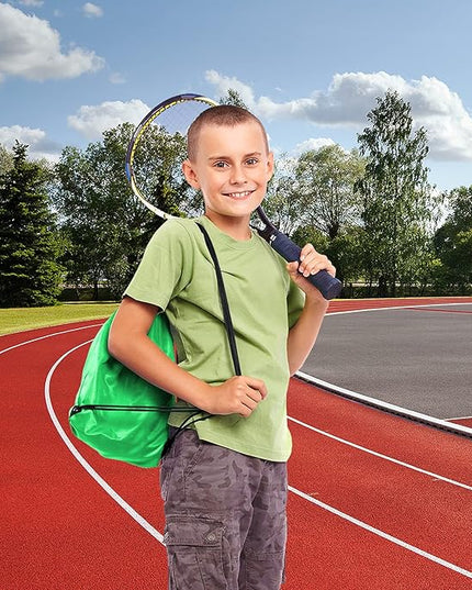 KUUQA 20Pcs Drawstring Backpack Bag Bulk Green Drawstring Bags String Backpack Sport Gym Sack Bags Foldable Storage Bag for Women Men Shopping Gym Travel Sports