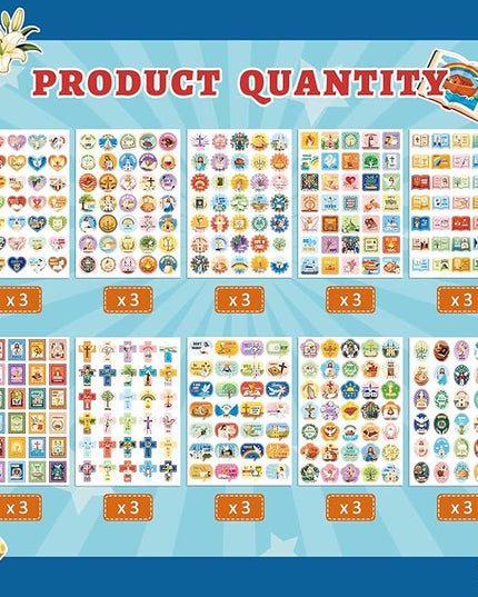 1000 PCS Bible Verse Jesus Stickers for Kids, Christian Faith Stickers for Laptop, Phone Cases, Scrapbook, Christian Easter Gifts for Kids Adults