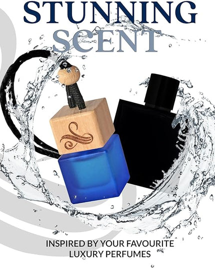 Solvère Car Air Freshener for Men | Perfume Style Freshener with Solvère Fragrance | Strong Freshener with Odour Eliminating Technology with Vent Clip | Car Air Freshener by Perfa