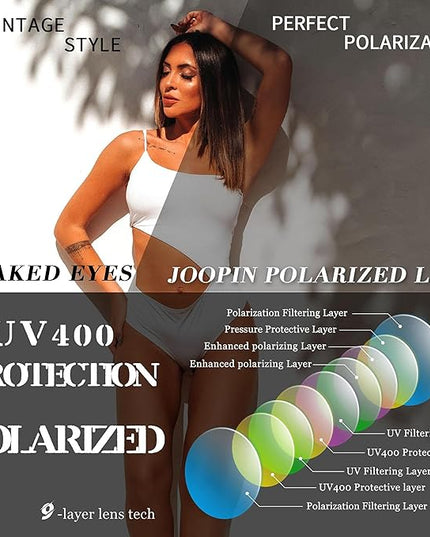 Joopin Polarized Cat Eye Sunglasses for Women Vintage Cateye Sun Glasses UV400 Protection