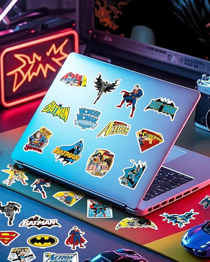 Superhero Stickers for Water Bottles – 50PCS Cartoon Stickers for Kids, Teens, Adults – Waterproof Vinyl Decal Sticker for Laptop, Phone, Skateboard, Scrapbook, Party Favors, Gifts