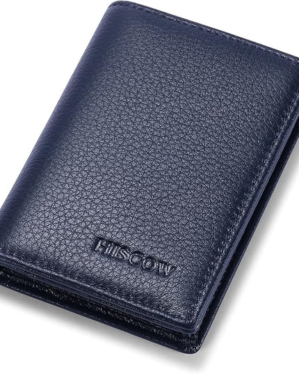 Leather Business Card Case Holder for Men & Women, Italian Calfskin