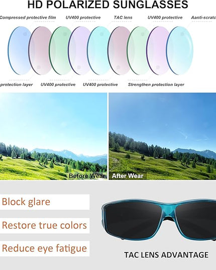 MEETSUN Fit Over Glasses Sunglasses for Men Women,Wrap Around Sunglasses Polarized UV400 Protection