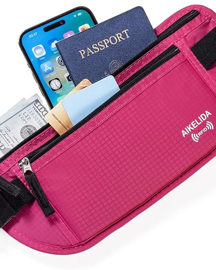 RFID Blocking Passport Holder - Money Belt & Travel Wallet, Travel Belt Bag Fanny Pack for Women