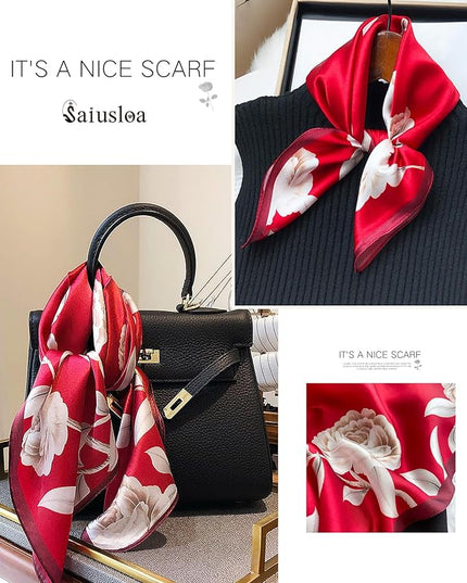 Neck Scarf For Womens Silky Head Scarves Hair Bandanas Square Scarf Fashion Accessories lightweight