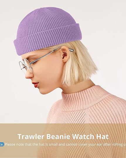 SATINIOR Trawler Beanie Watch Hat Roll-up Edge Skullcap Fisherman Beanie for Women Men