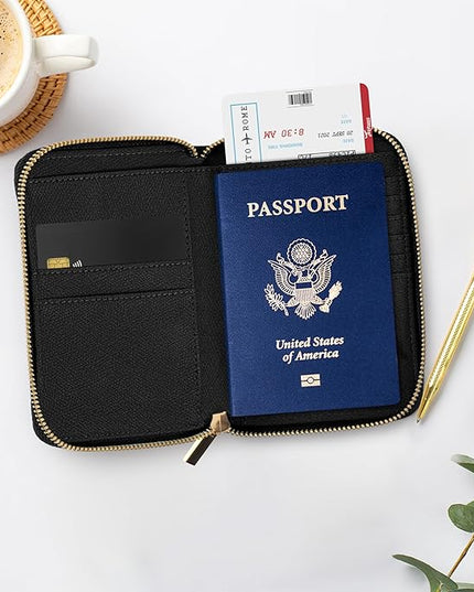 Beautiful Passport Holder for Travel with Wristlet Strap - All-in-One Wallet for Women with Card Slots and Tassel Keychain - Perfect Case to Keep Your Travel Documents Organized & Safe