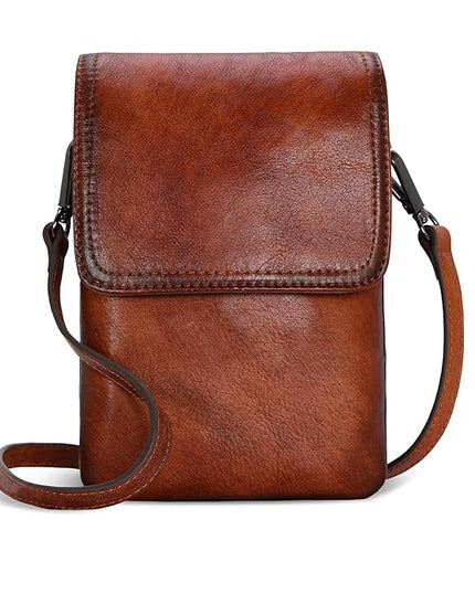 Iswee Leather Crossbody Bags for Women RFID Blocking Cell Phone Purse Small Anti-Theft Zippered with Card slots