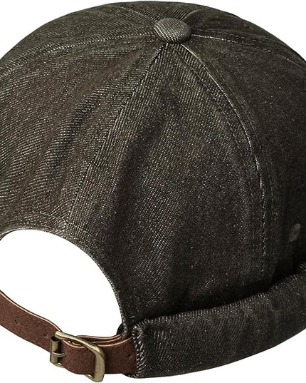 Croogo Denim Docker Hat Fashion Brimless Beanie Hat Retro Worker Skull Cap Rolled Cuff Sailor Cap Hip Hop Dancing Watch Cap