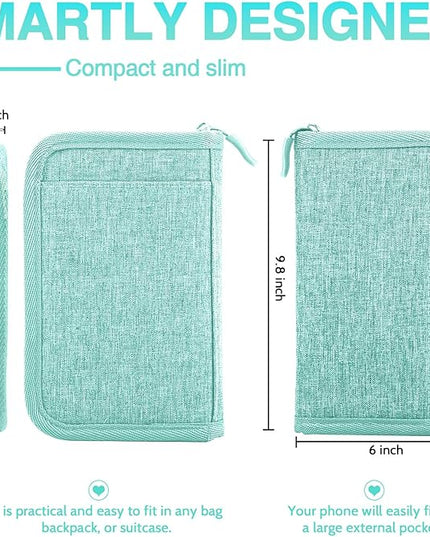 Passport Holder for Travel, Women Rfid Blocking Passport Wallet, Travel Essentials Premium Wallets, Waterproof Passport Holders Bag for Men Traveling, Travel Document Organizer Credit Cards Case