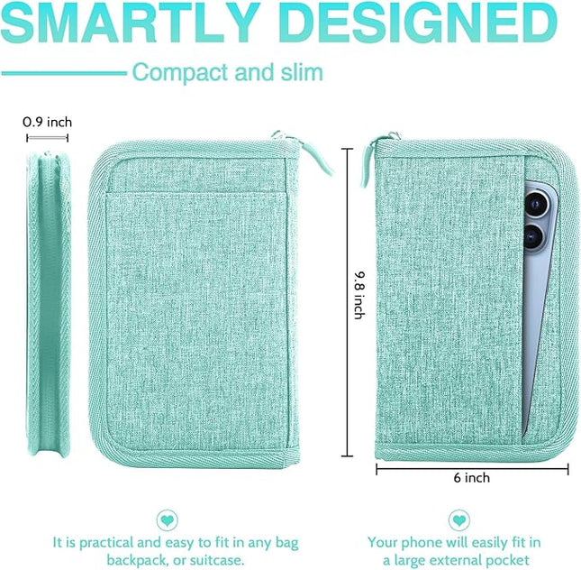 Passport Holder for Travel, Women Rfid Blocking Passport Wallet, Travel Essentials Premium Wallets, Waterproof Passport Holders Bag for Men Traveling, Travel Document Organizer Credit Cards Case
