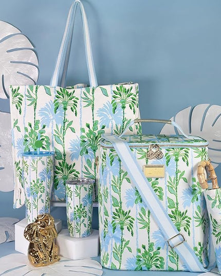 Lilly Pulitzer 18" x 17" Eco Tote, Market Shopper Bag, Oversize Reusable Grocery Tote with Comfortable Shoulder Strap