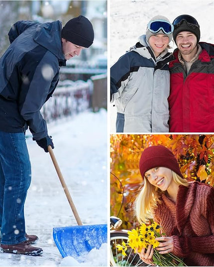 Winter Beanie Hats Bulk for Women Men Cozy Knitted Cuffed Skull Cap Soft Ski Hat for Homeless Gift Donation