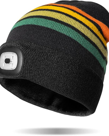 Night Scope Classic Rechargeable LED Warm Knit Beanie Head Light Hat Headlamp for Outdoor Activities