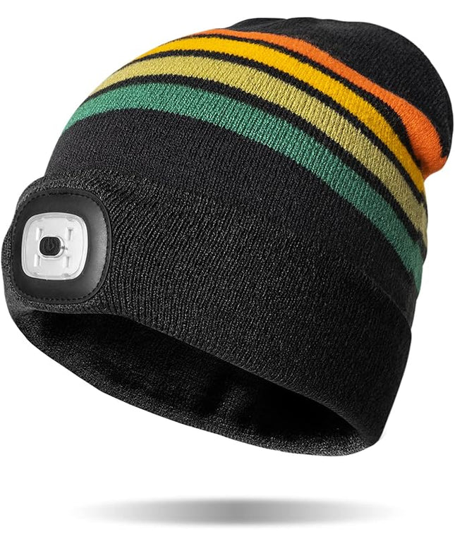 Night Scope Classic Rechargeable LED Warm Knit Beanie Head Light Hat Headlamp for Outdoor Activities
