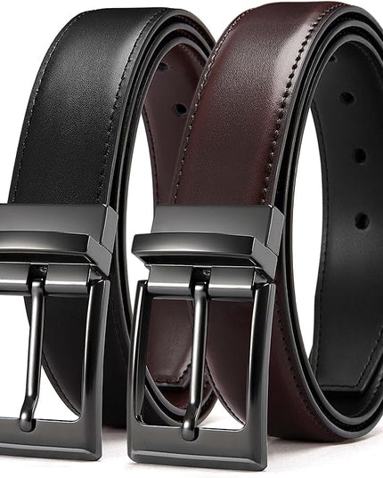 CHAOREN Reversible Belt Men 1 Piece - 1.25" Leather Dress Belt - Trim to Fit for Elegant Style