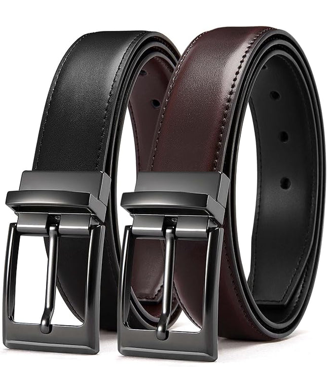 CHAOREN Reversible Belt Men 1 Piece - 1.25" Leather Dress Belt - Trim to Fit for Elegant Style