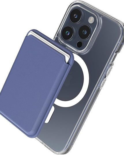 Sinjimoru Magnetic Card Wallet, Premium Vegan Leather Phone Wallet for MagSafe 3-Card Holder Compatible with iPhone 17 Pro Max Air 16 15 14 13 Series. M-Viica Basic Lavender