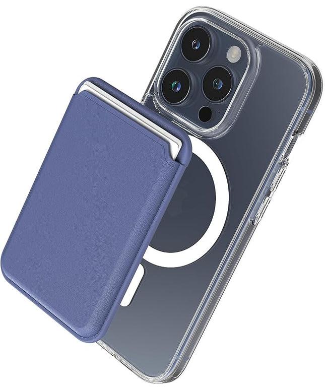 Sinjimoru Magnetic Card Wallet, Premium Vegan Leather Phone Wallet for MagSafe 3-Card Holder Compatible with iPhone 17 Pro Max Air 16 15 14 13 Series. M-Viica Basic Lavender