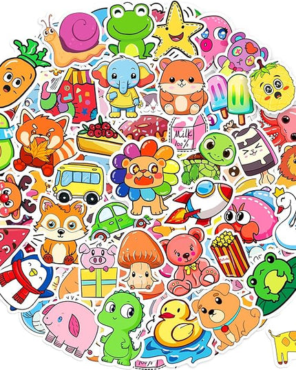 Stickers for Kids, 600Pcs Cute Water Bottle Stickers for Teens, Vinyl Waterproof Classroom Bulk Sticker Pack for Laptop School Student Gifts Classroom Teacher Prizes Kawaii Animal Sticker for Boy Girl