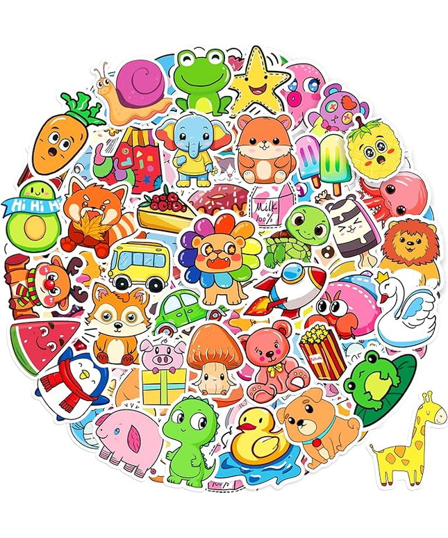 Stickers for Kids, 600Pcs Cute Water Bottle Stickers for Teens, Vinyl Waterproof Classroom Bulk Sticker Pack for Laptop School Student Gifts Classroom Teacher Prizes Kawaii Animal Sticker for Boy Girl