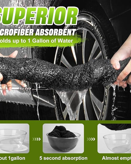 TTRCB Car Wash Kit, Car Cleaning Kit, 2PCS Car Drying Towel (36" x 24"), Car Wash Mitt, Microfiber Towels for Cars, Ultra-Absorbent, Streak Free, Car Detailing Accessories Supplies for SUV, RV, Trucks