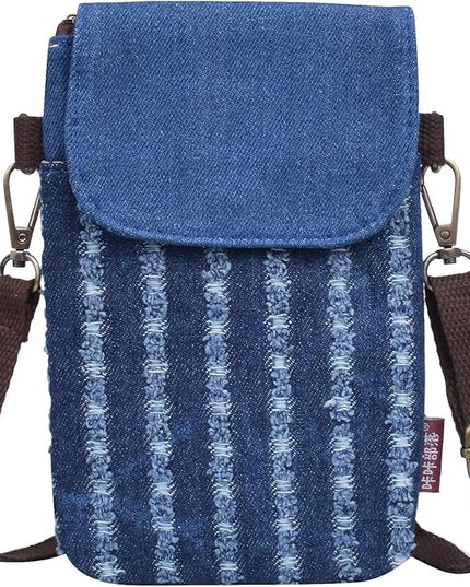 Women's Small Crossbody Bags Canvas Cellphone Purse Coin Pouch Wallet Mini Shoulder Handbags Wristlet Clutch