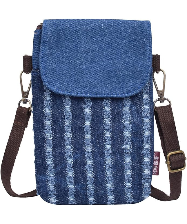 Women's Small Crossbody Bags Canvas Cellphone Purse Coin Pouch Wallet Mini Shoulder Handbags Wristlet Clutch