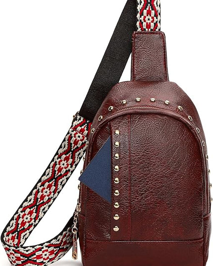 FALAN MULE Crossbody Bags for Women Trendy Leather Sling Chest Bag Fanny Packs for Women