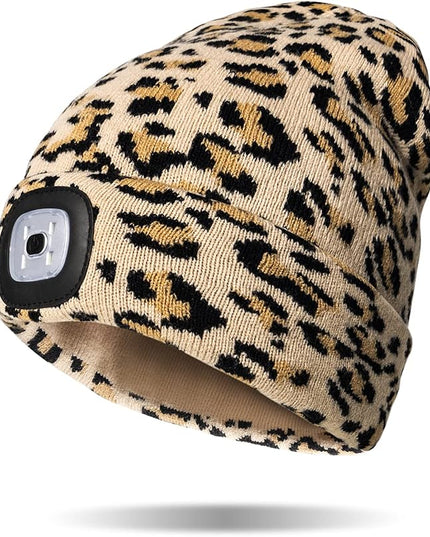 Night Scope Classic Rechargeable LED Warm Knit Beanie Head Light Hat Headlamp for Outdoor Activities