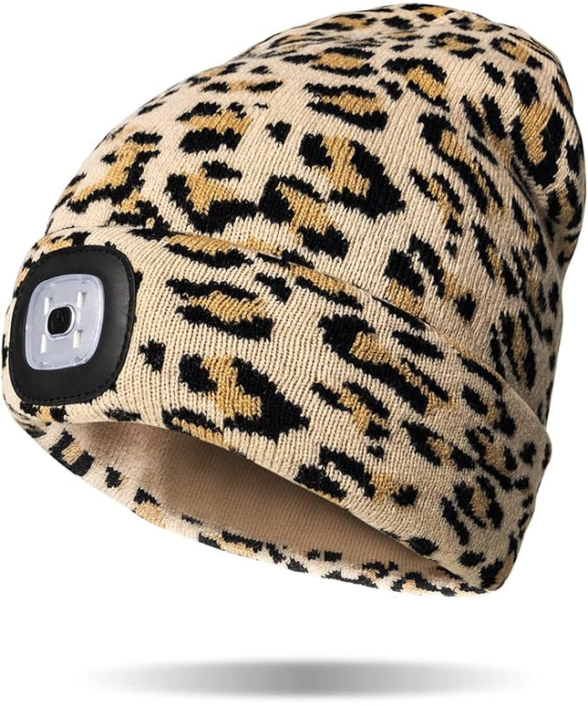 Night Scope Classic Rechargeable LED Warm Knit Beanie Head Light Hat Headlamp for Outdoor Activities