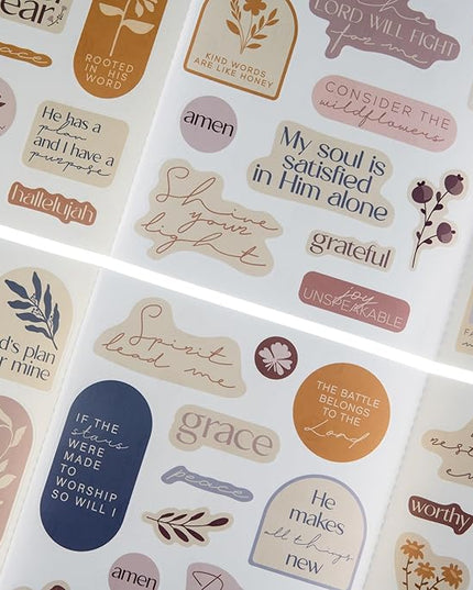 DiverseBee Inspirational Christian Stickers, 88pcs Motivational Jesus Bible Stickers for Water Bottles, Laptops, Waterproof Vinyl Faith Decal Pack, Religious Gifts for Women, Men, Kids (Fearless)