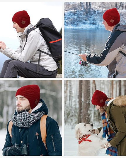 Bluetooth Beanie for Men Women, HD Stereo Sound Beanie with Headphones, Unique Tech Gifts for Men Husband Him Teen