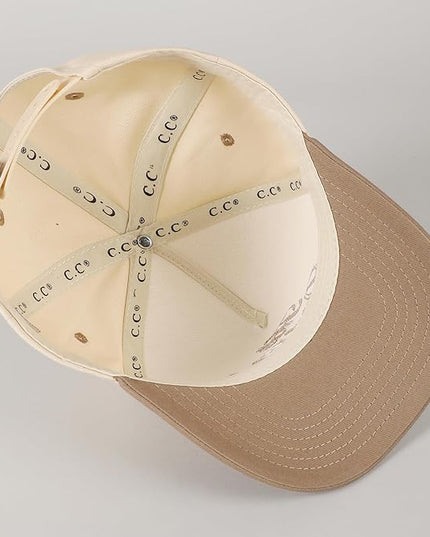 MIRMARU Two-Tone Vintage Canvas Trucker Hats for Men & Women, Adjustable Size Baseball Caps with Trendy Embroidered Design