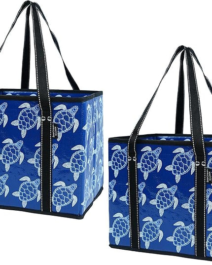 BeeGreen Large Waterproof Reusable Bags Christmas Heavy Duty Shopping Tote for Groceries Pool Gift with Webbing Handles