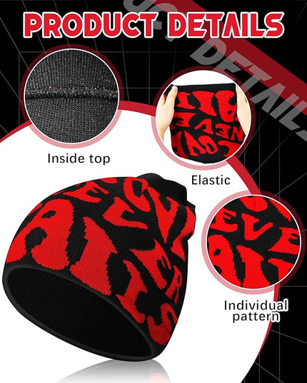 Toulite 12 Pieces Y2K Spider Web Beanie Gothic Graphic Beanies Outdoor Winter Warm Knitted Hat for Men Women