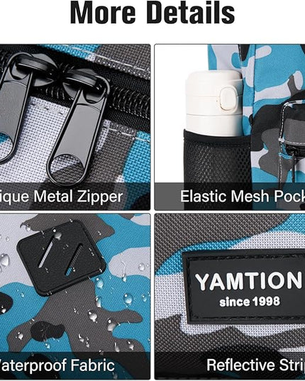YAMTION School Backpack,17.3 Inch Bookbag Men and Teen Boy School bag with USB Charging Port for High School College